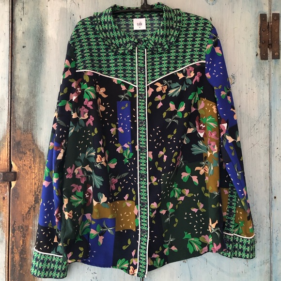 CAbi colorful western floral print shirt, from previous fall season, size M - Picture 12 of 14